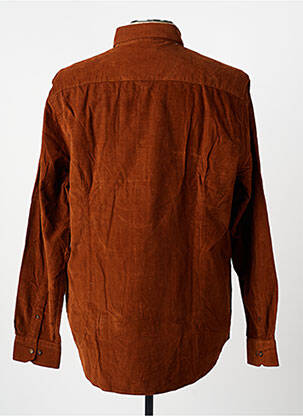 Chemise manches longues coupe droite marron IZAC homme