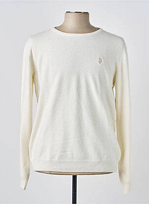 Pull col rond manches longues beige U.S. POLO ASSN homme