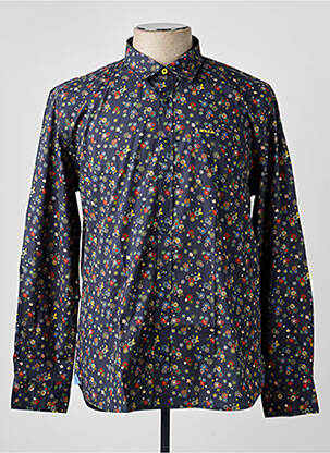 Chemise manches longues imprimé fantaisie bleu NEW ZEALAND AUCKLAND homme