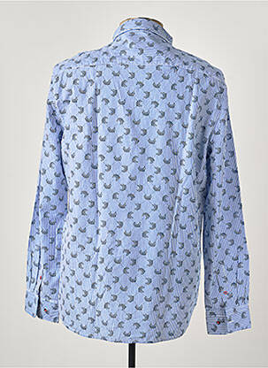Chemise manches longues imprimé fantaisie bleu NEW ZEALAND AUCKLAND homme