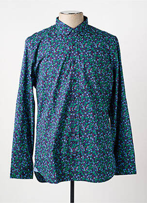 Chemise manches longues imprimé fantaisie bleu NEW ZEALAND AUCKLAND homme