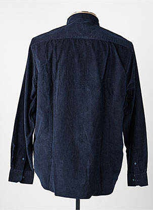 Chemise manches longues coupe droite bleu IZAC homme