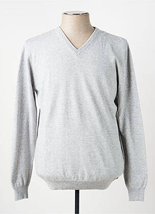 Pull col v manches longues gris BEST GUEST homme