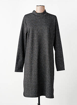 Robe mi-longue imprimé fantaisie manches longues gris M.X.O femme