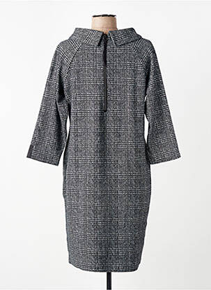 Robe mi-longue imprimé fantaisie manches longues noir BETTY BARCLAY femme
