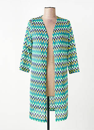 Gilet manches longues col v vert TINTA femme