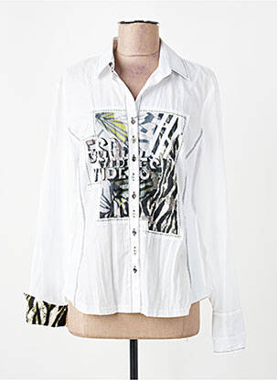 Chemisier coupe cintrée manches longues blanc JUST WHITE femme