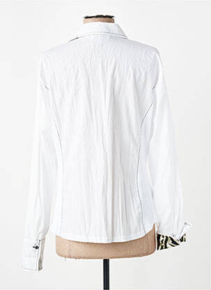 Chemisier coupe cintrée manches longues blanc JUST WHITE femme