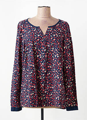 Blouse imprimé fantaisie manches longues bleu ELLE EST OU LA MER femme
