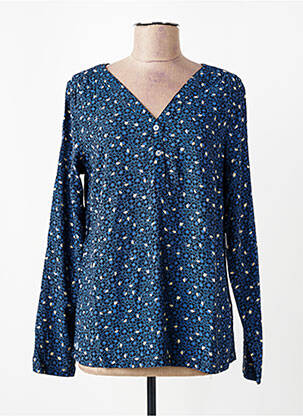 Blouse imprimé fantaisie manches longues bleu ELLE EST OU LA MER femme