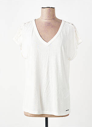 Top manches courtes manches courtes blanc MISE AU GREEN femme