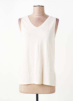 Top col v fines bretelles beige WNT COLLECTION femme