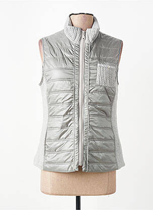 Doudoune fermeture zippée sur le devant sans capuche gris JUST WHITE femme