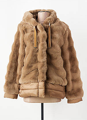 Doudoune poches a capuche marron VIRGINIA BLU' femme