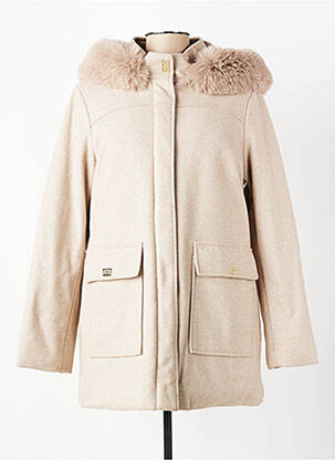 Manteau court capuche a capuche beige VIRGINIA BLU' femme