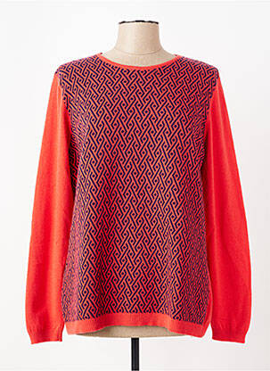 Pull coupe droite manches longues rouge I.ODENA femme