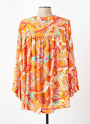 Blouse imprimé fantaisie manches longues orange BY COCO femme