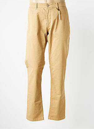 Pantalon chino tissage popeline taille normale marron IZAC homme