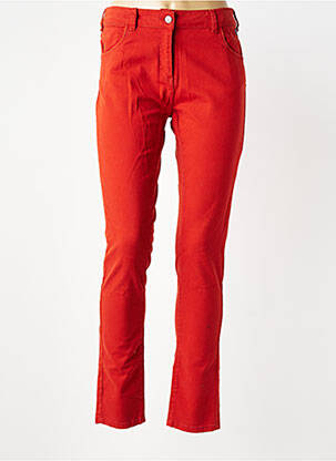 Pantalon slim stretch taille normale orange ELLE EST OU LA MER femme