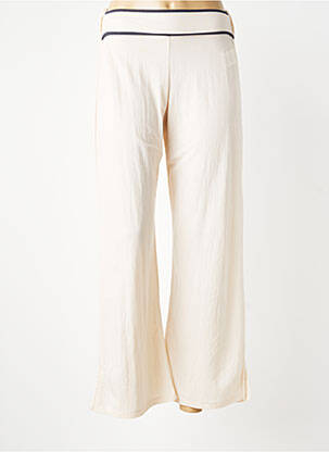 Pantalon droit tissage popeline taille normale beige WNT COLLECTION femme