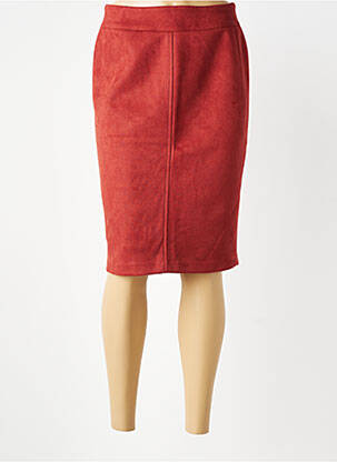 Jupe mi-longue taille normale rouge GEVANA femme
