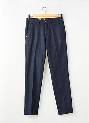 Pantalon slim tissage chiné taille normale bleu IZAC homme