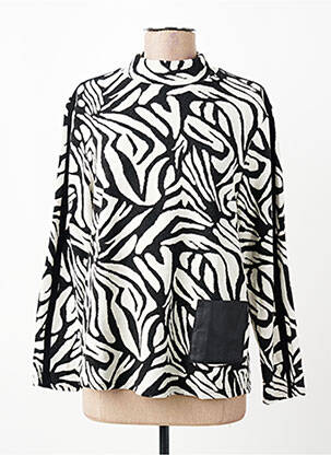 Pull coupe cintrée manches longues noir FRANK WALDER femme
