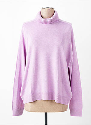 Pull col roulé stretch manches longues rose ESCORPION femme
