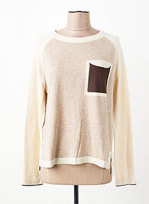 Pull coupe cintrée manches longues beige ESCORPION femme