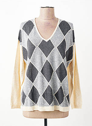 Pull tissage chiné manches longues gris ESCORPION femme