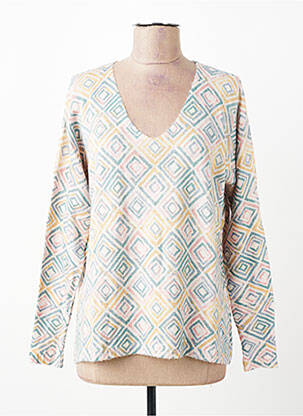Pull coupe cintrée manches longues beige ESCORPION femme