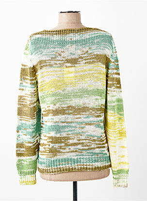 Pull tissage chiné manches longues vert ESCORPION femme