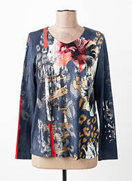 T-shirt manches longues manches longues bleu FRANK WALDER femme