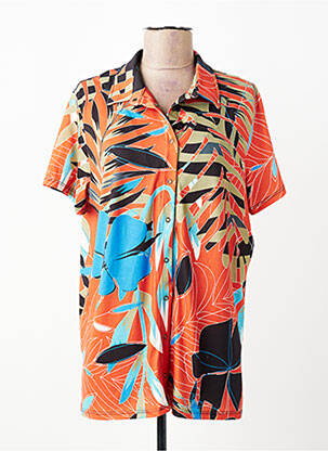 Chemisier imprimé fantaisie manches courtes orange ESCORPION femme