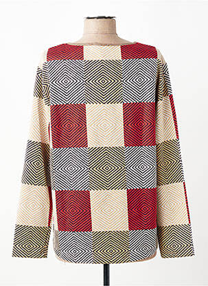 Pull coupe droite manches longues rouge FRANK WALDER femme