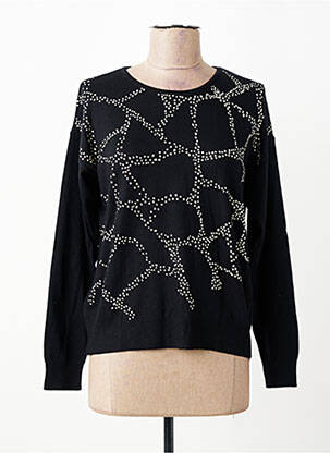 Pull coupe cintrée manches longues noir ESCORPION femme