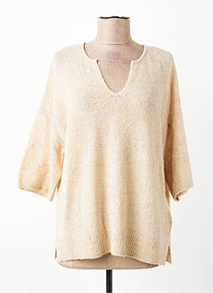 Pull coupe droite manches 3/4 beige GERRY WEBER femme