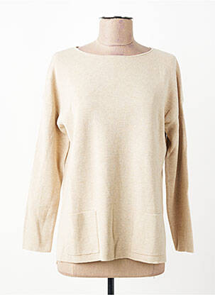 Pull coupe droite manches longues beige ESCORPION femme
