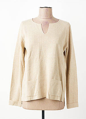 Pull coupe cintrée manches longues beige ESCORPION femme