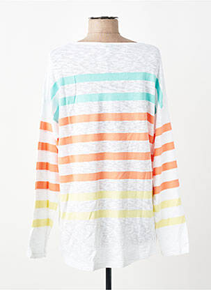 Pull coupe droite manches longues blanc ARMOR LUX femme