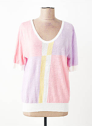 Top imprimé fantaisie manches courtes rose ESCORPION femme