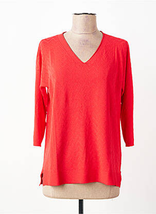 Pull col v manches 3/4 rouge ESCORPION femme
