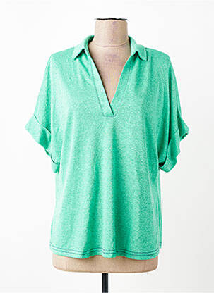 Polo coupe droite manches courtes vert ESCORPION femme