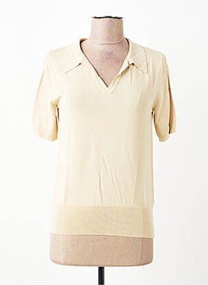 Polo coupe droite manches courtes beige ESCORPION femme