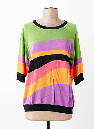 Pull stretch manches courtes vert ESCORPION femme