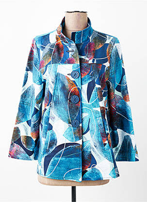 Veste casual coupe droite bleu DOLCEZZA femme