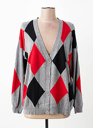 Gilet manches longues fermeture boutonnée sur le devant gris ESCORPION femme