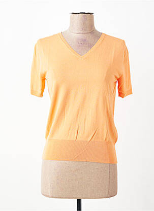 Pull coupe cintrée manches courtes orange ESCORPION femme