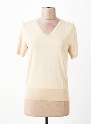 Pull coupe cintrée manches courtes beige ESCORPION femme