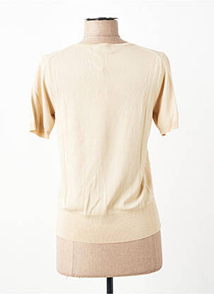 Pull coupe cintrée manches courtes beige ESCORPION femme